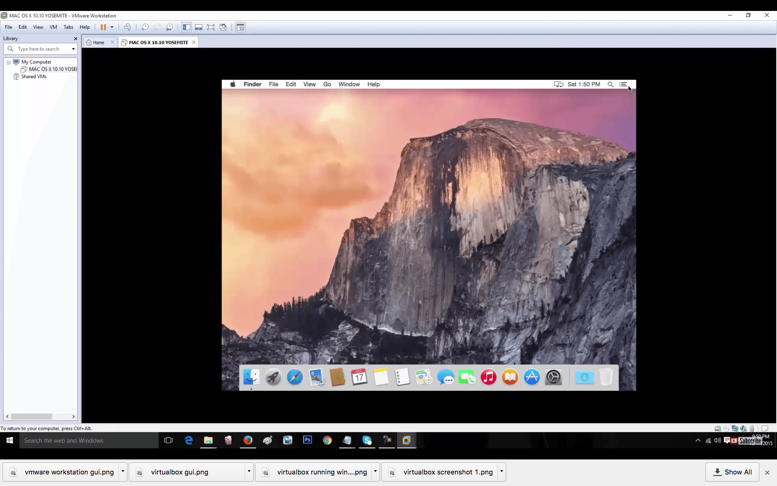 vmware player running os x