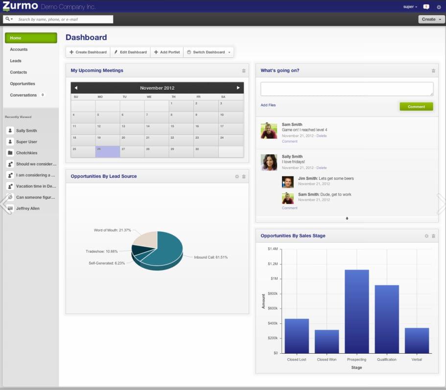 Zurmo CRM Screenshot