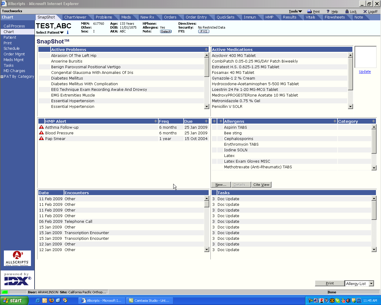 Allscripts Charting System