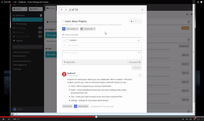 Project Management Screenshot