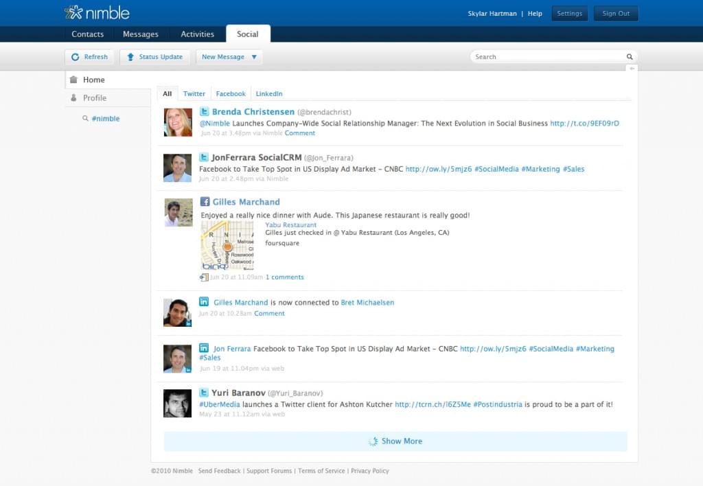 Nimble CRM Screenshot