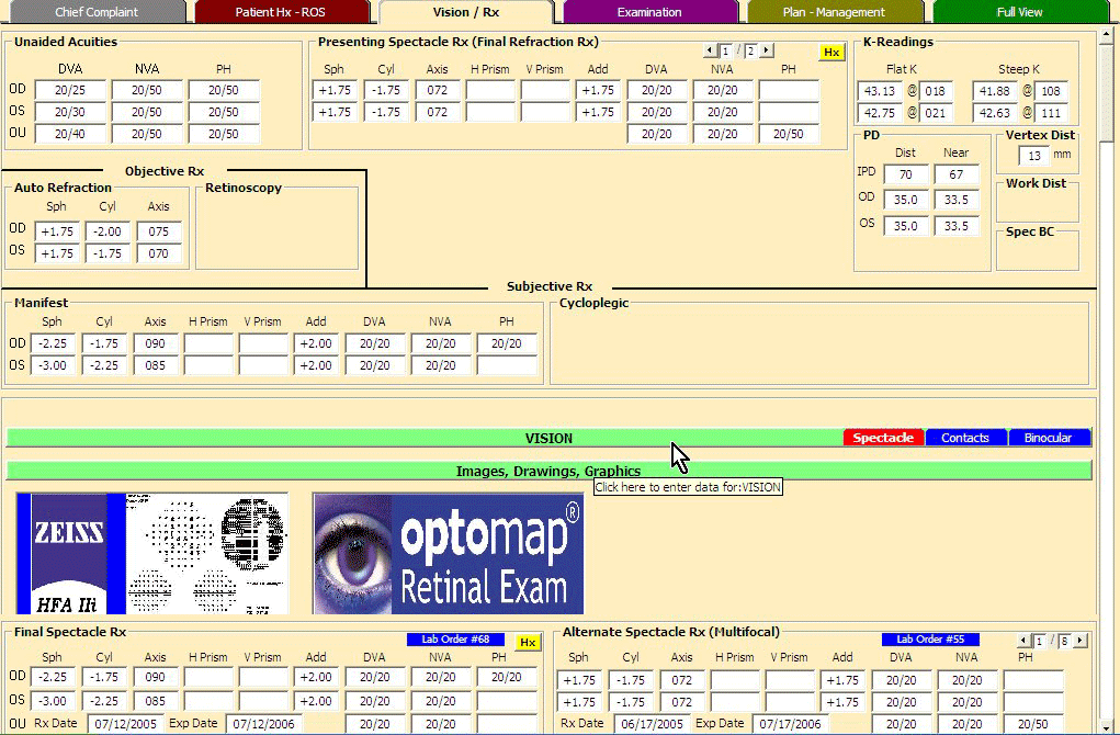 eyefinity examwriter - optometry EHR