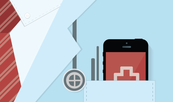 image of a physician with a mobile device
