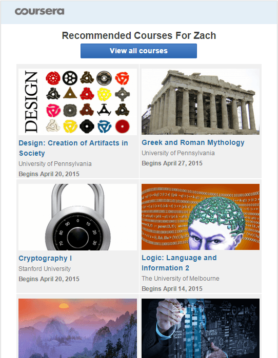 coursera lifecycle email