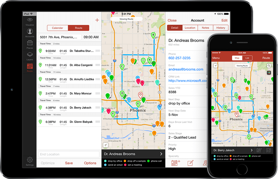 Badger Maps sales mapping mobile dashboard