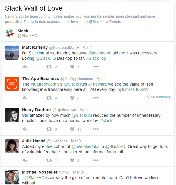 slack wall of love