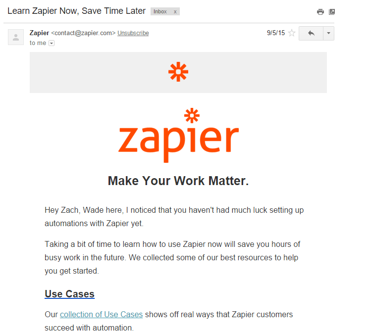 zapier unresponsive lead email