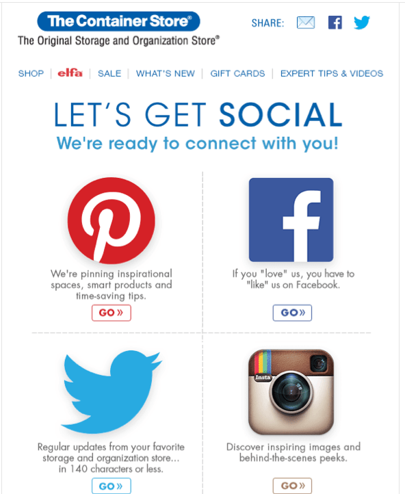 follow us on social email