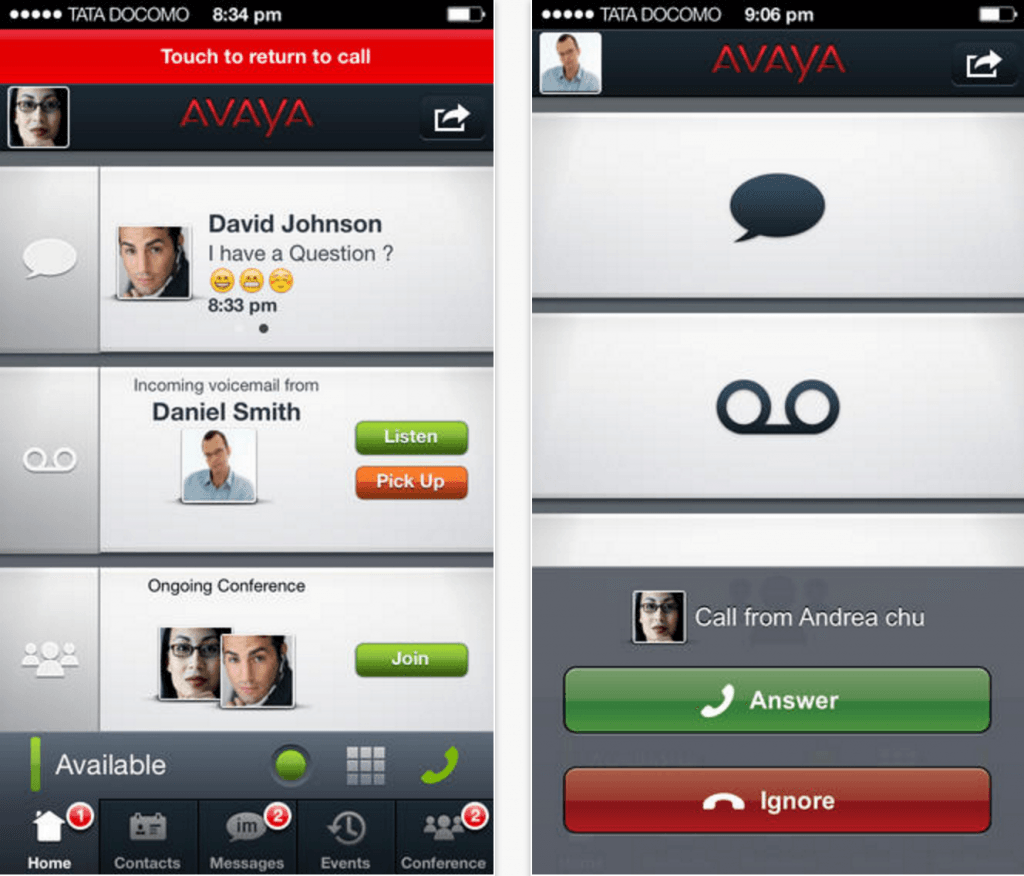 Avaya's native iOS app. 