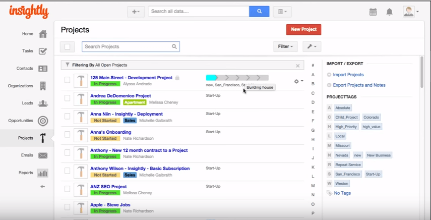 Insightly project management