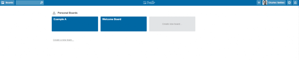 Trello Home Page