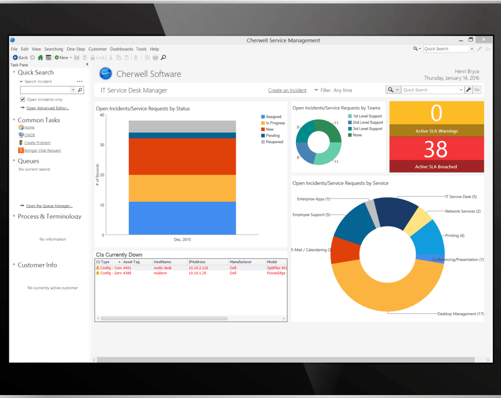 Cherwell Screenshot ITSM Tools