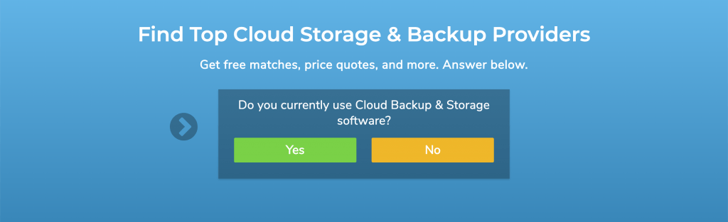 cloud backup and storage product selection tool