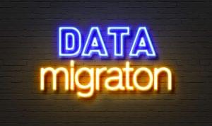Data migration neon sign