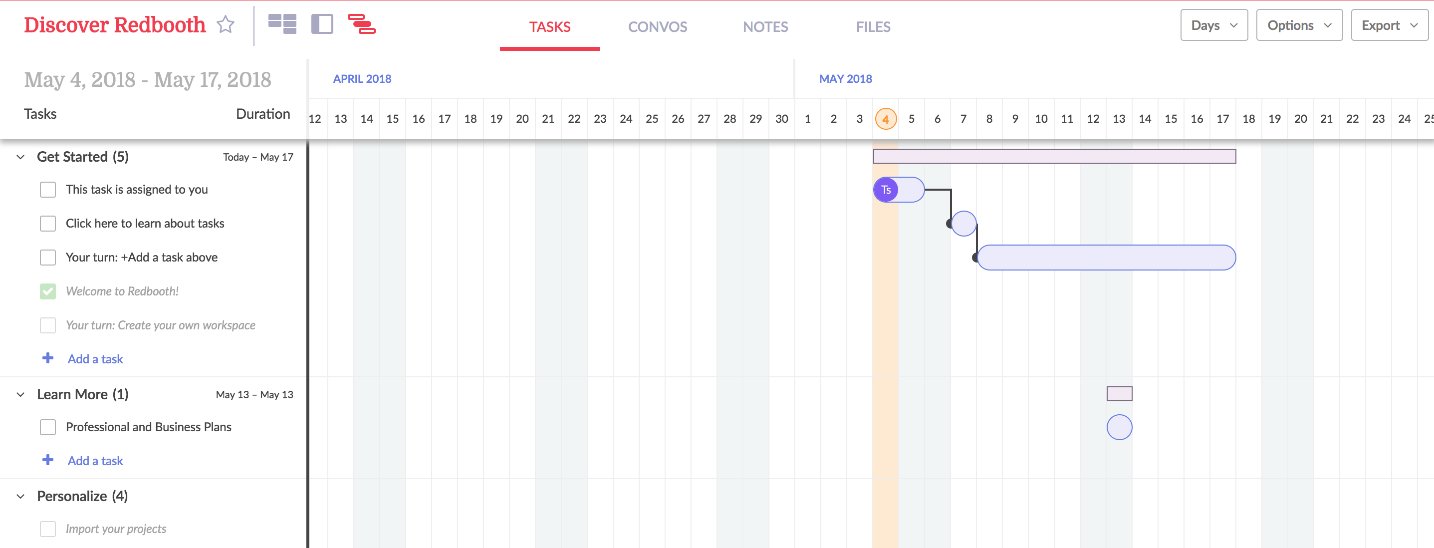 Redbooth Gantt Chart