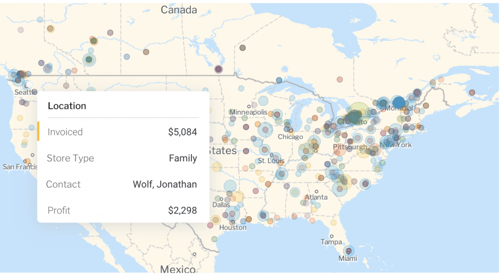 yellowfin crm sales mapping dashboard