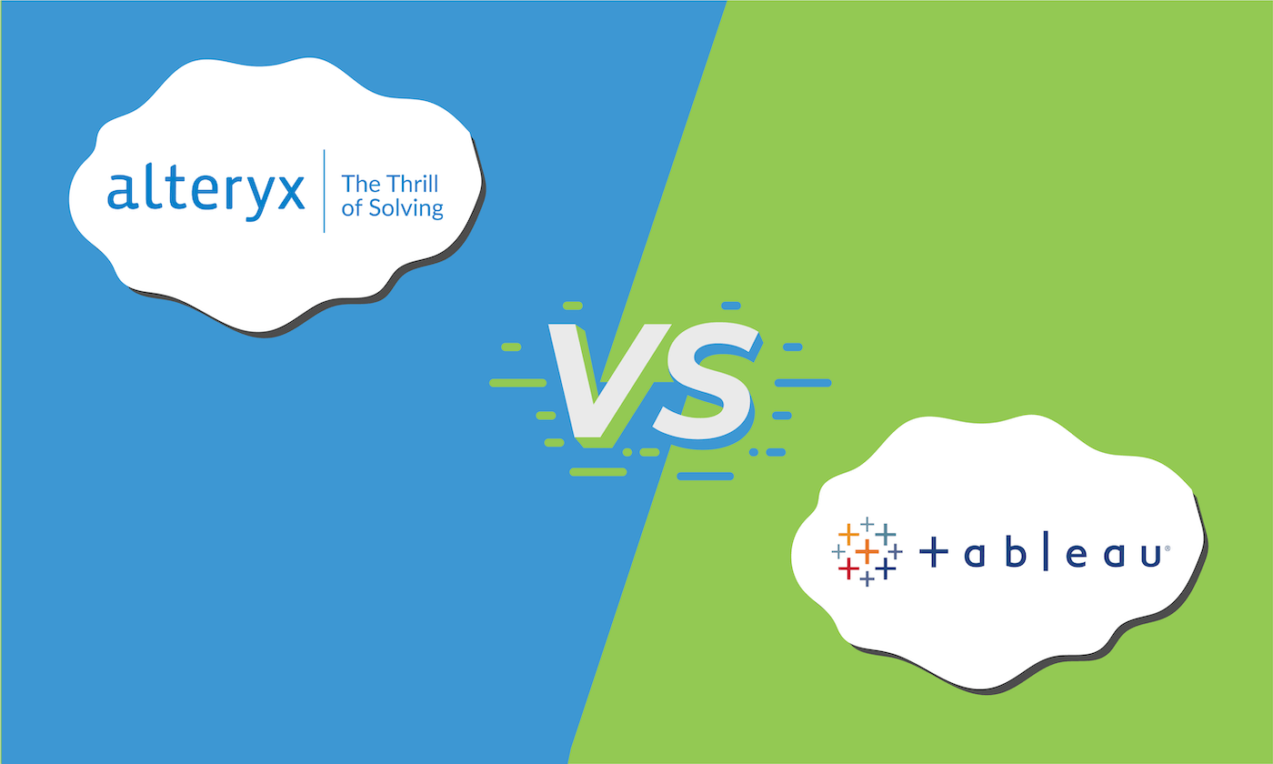 The logos for Alteryx and Tableau with "vs" in the middle.