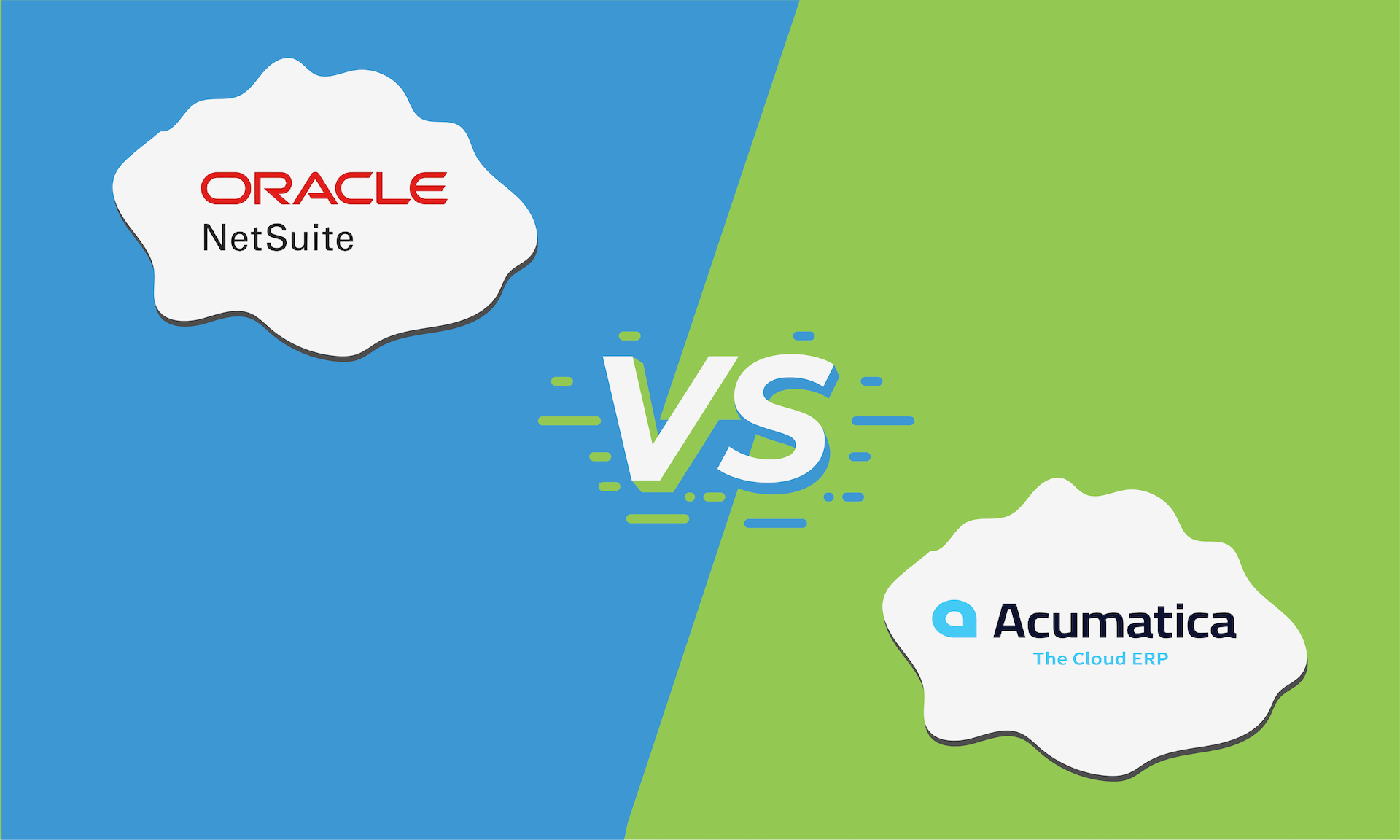 Image of the logos for NetSuite and Acumatica with "vs" in the middle.