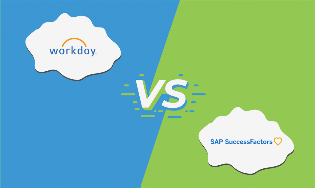Illustration with the logos for Workday and SuccessFactors with "vs" in the middle.