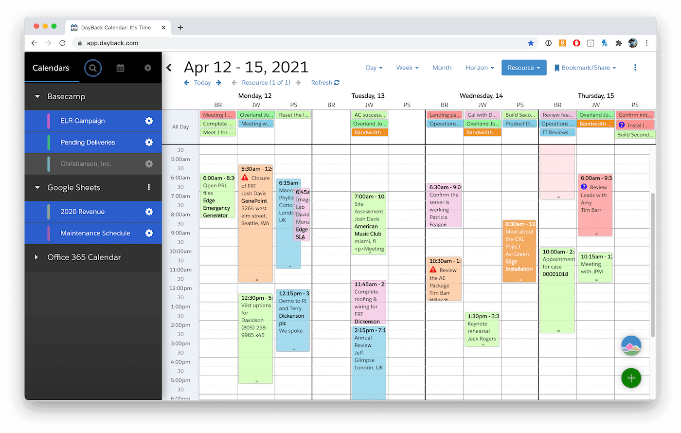 Basecamp’s scheduling solution integrates with Apple Calendar, Google Calendar, and Outlook, so it's easy to see tasks and meetings in the same view.