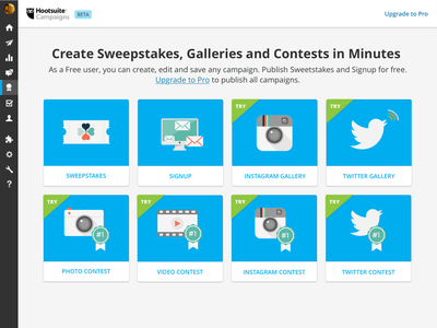 Hootsuite contest creation.