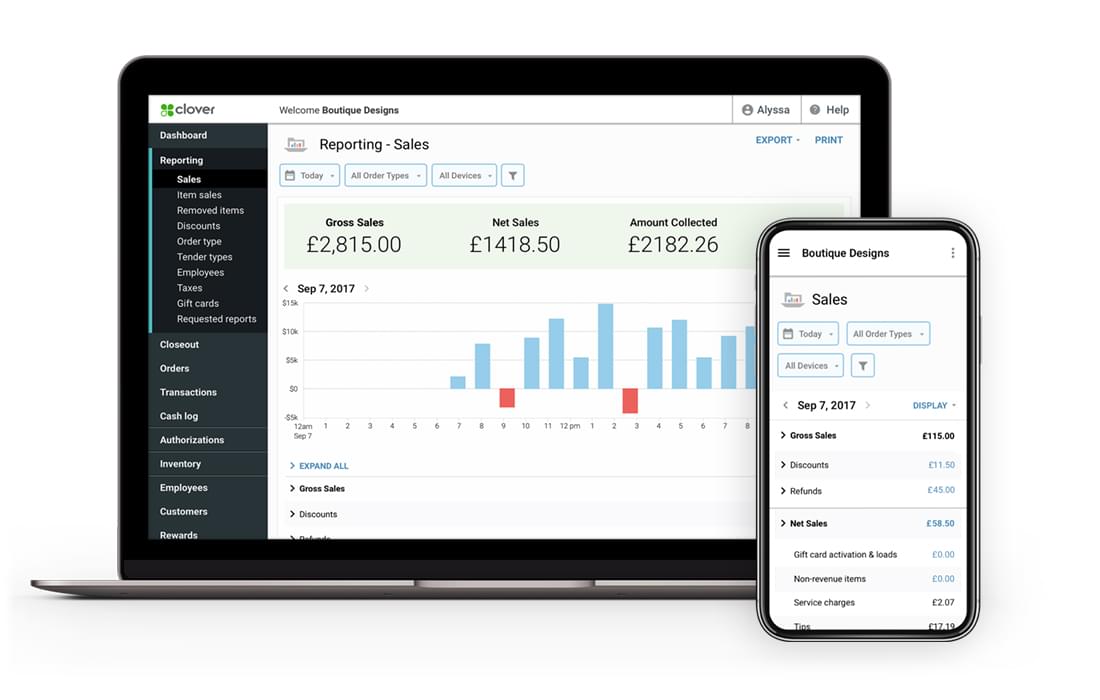 clover pos dashboard.