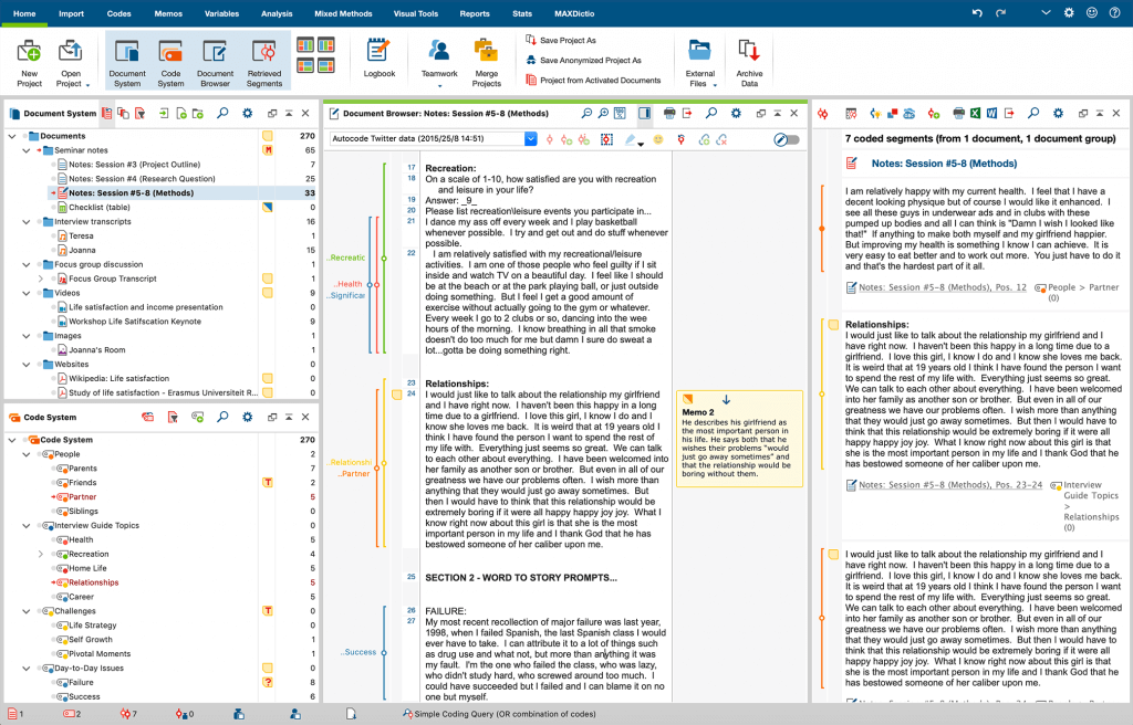 summaries in maxqda