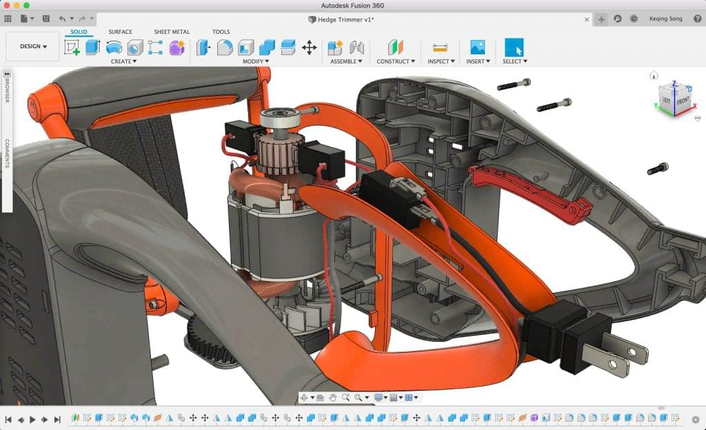 Fusion 360 CAD/Cam software screenshot