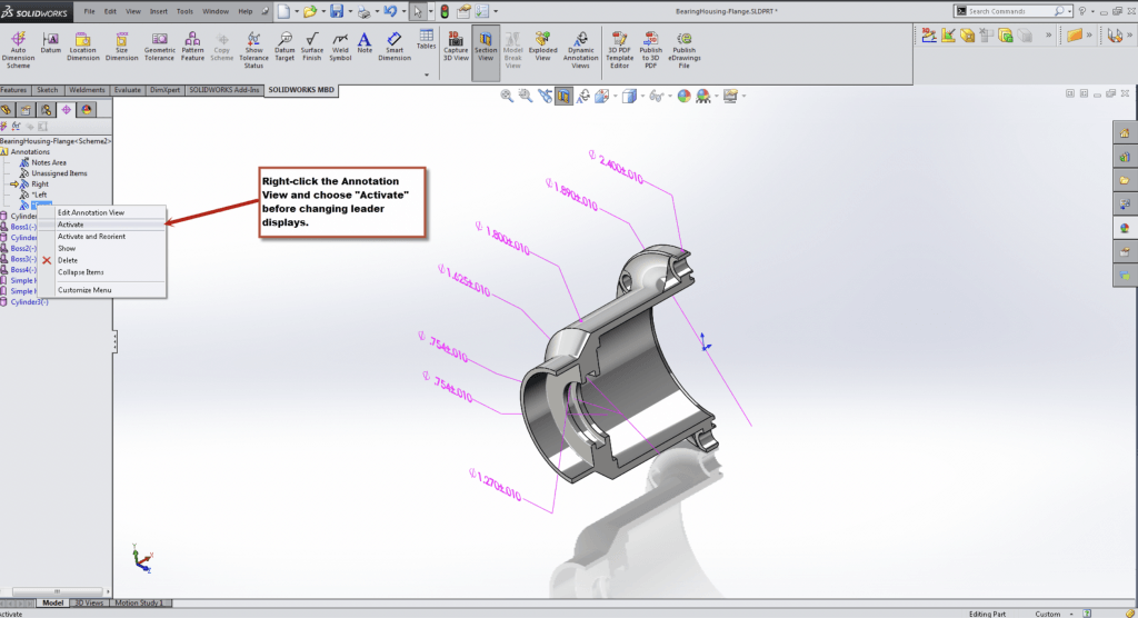 Solidworks 3D CAD/CAM software screenshot
