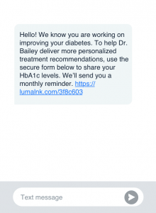 patient portal luma health text message