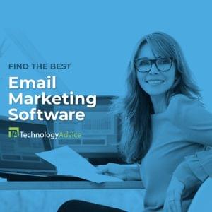 email marketing services featured image with woman sitting at desk