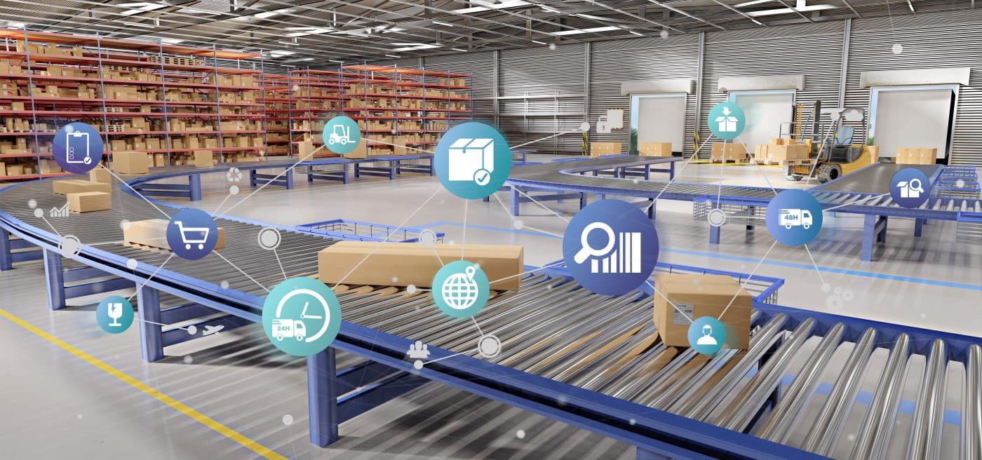 Manufacturing warehouse highlighting the different parts of the supply chain that need security.