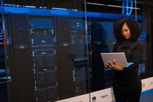 Woman working in DCaaS data center