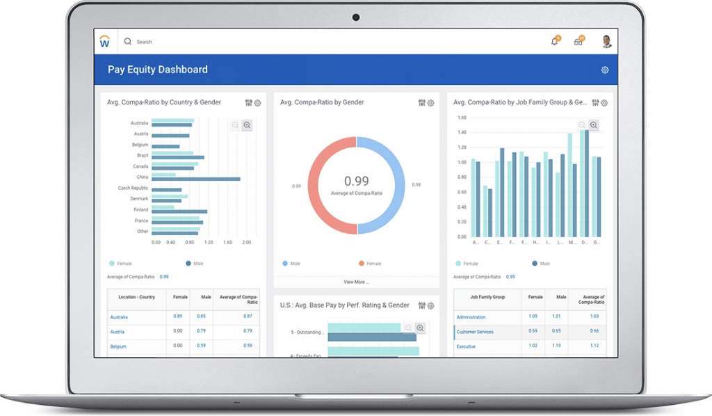 Workday's Payment Equity dashboard.