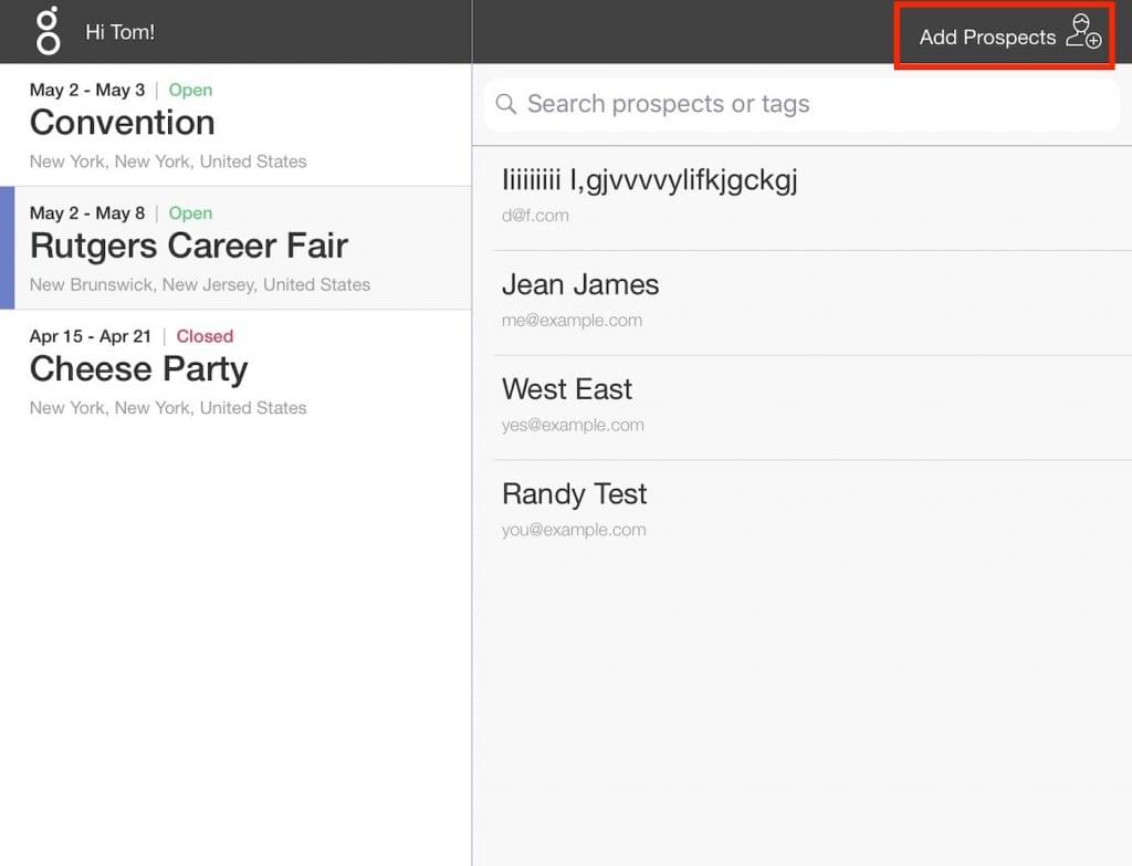 Greenhouse’s Mobile Events Application allows users to source candidates from in-person recruitment events.