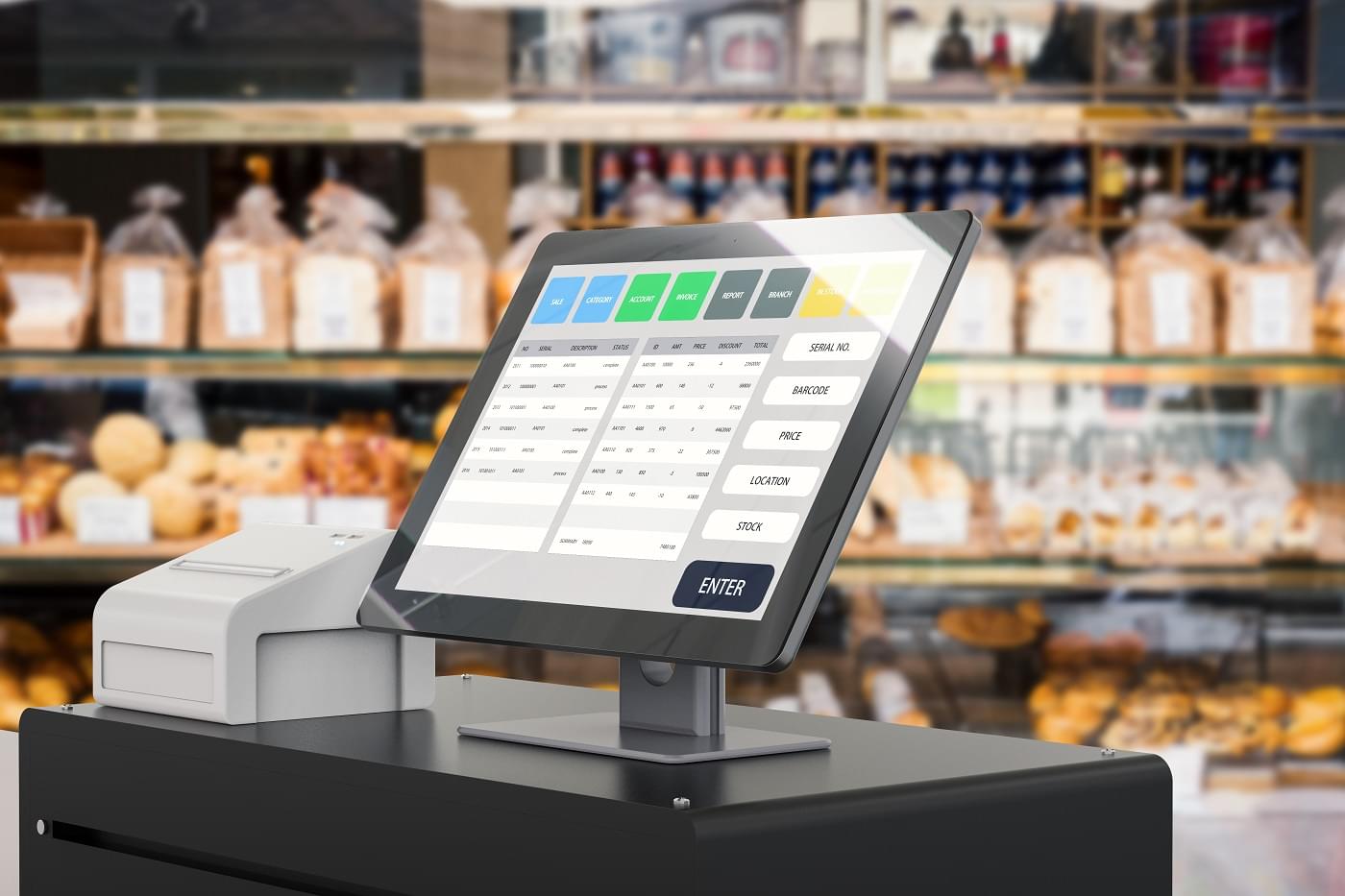 Image of point of sale system for store management.